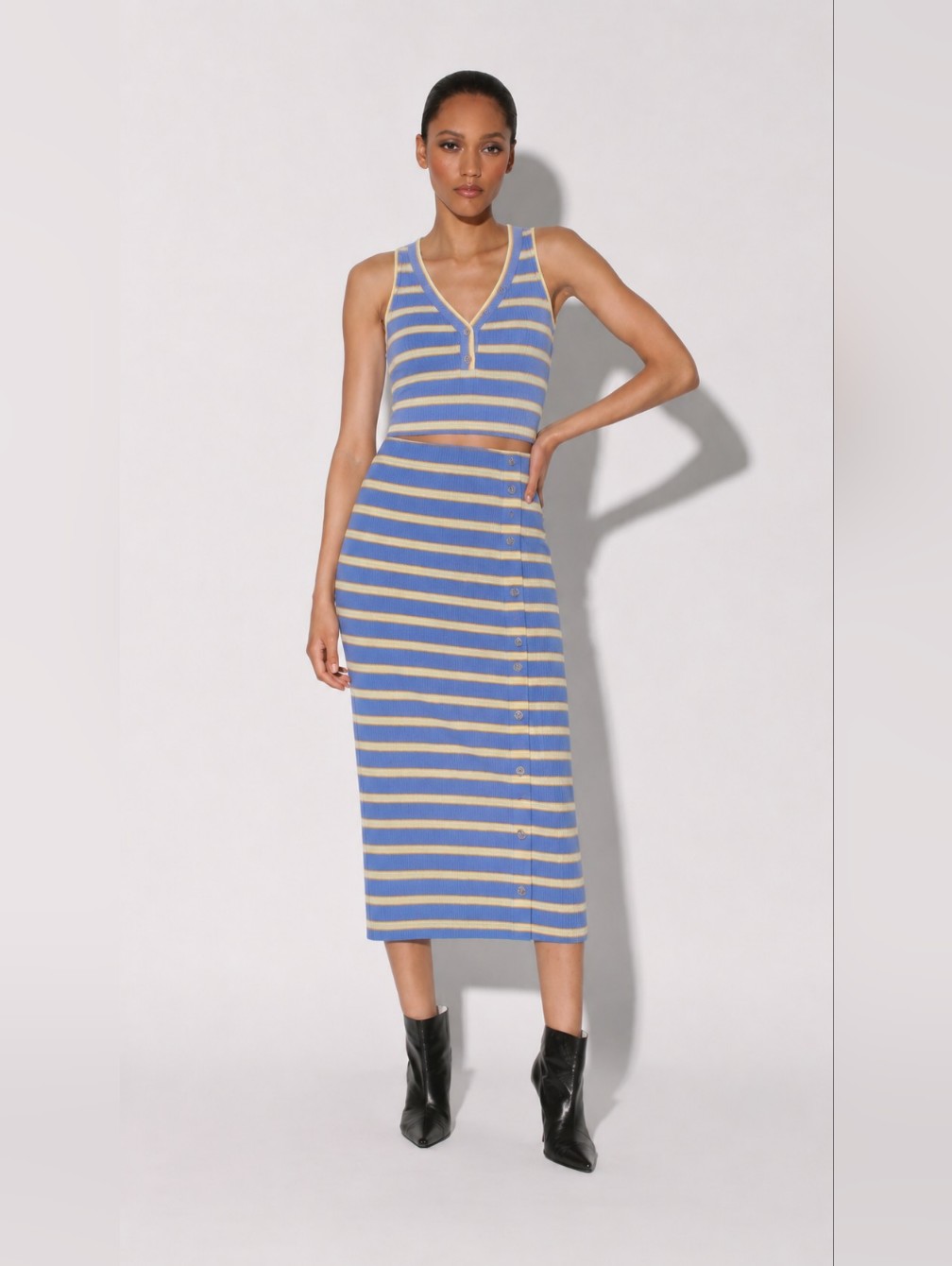 Nwt Walter Baker Timop And Skirt Stripe Knit New Xs
